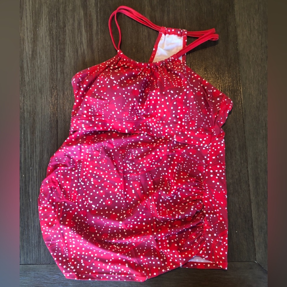 Maternity Swimwear Tankini Top ~ Ocean & Lily ~ Red with White Polka Dots